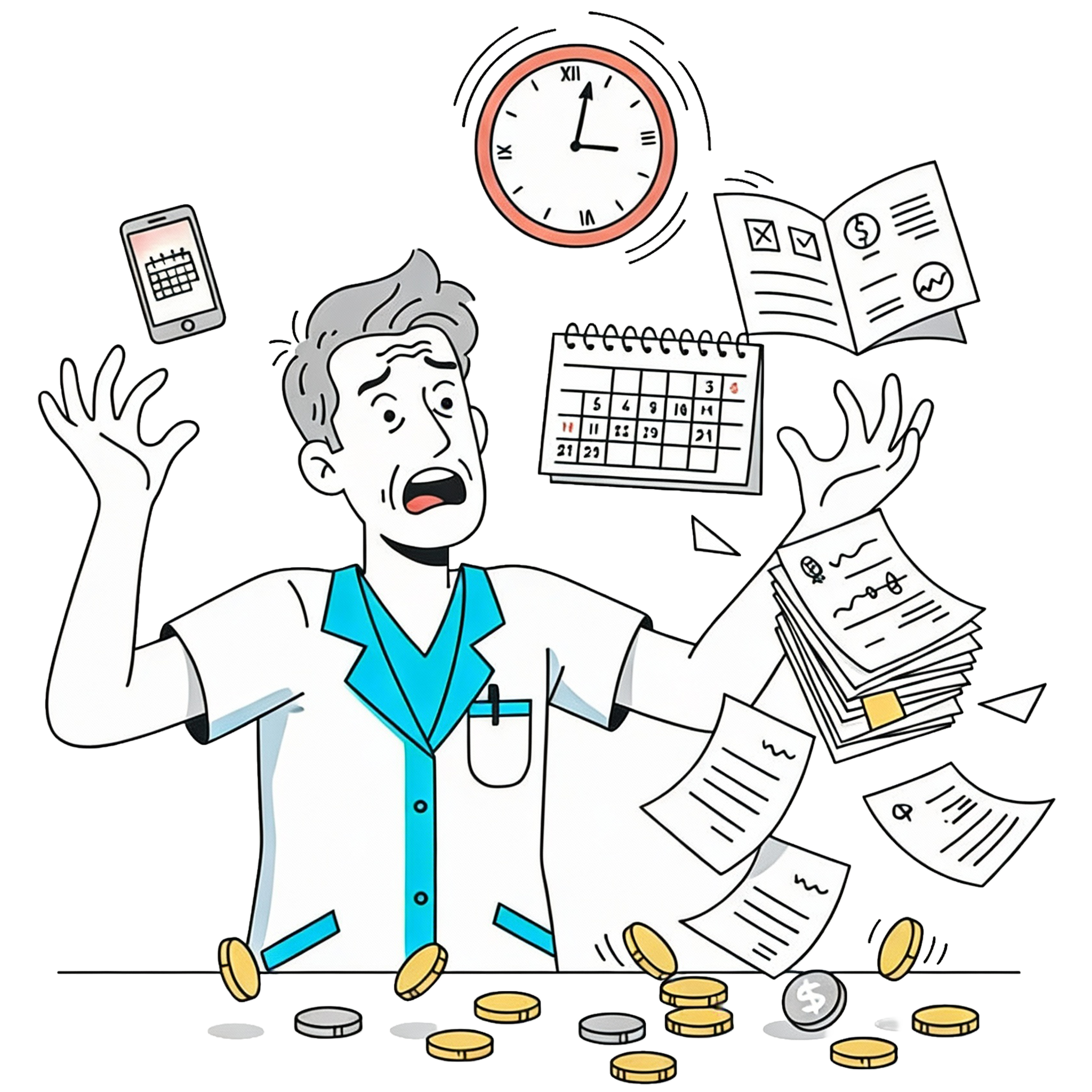 Dentista stressato e sopraffatto